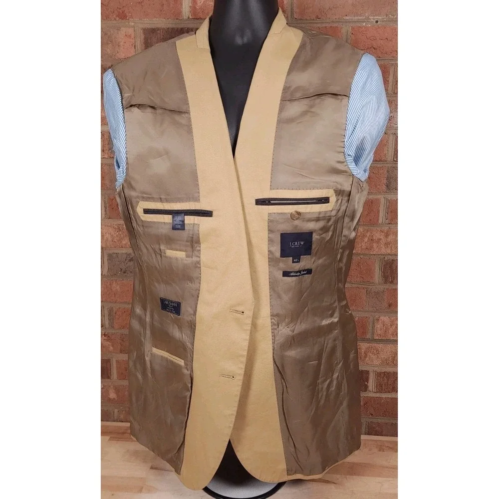 J Crew Aldridge Larusmiani Tessuti Italian Cotton Mens S 42L Blazer Sport Jacket